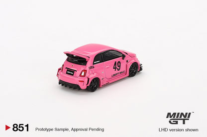 MINI GT #851 1/64 ABARTH 595 LB-WORKS x Abas Works Pink (RHD)