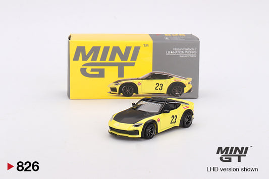 MINI GT #826 1/64 Nissan Z LB★NATION WORKS Ikazuchi Yellow (RHD)