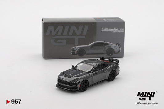 MINI GT #957 1/64 Ford Mustang Dark Horse 2024 Carbonized Gray (RHD)