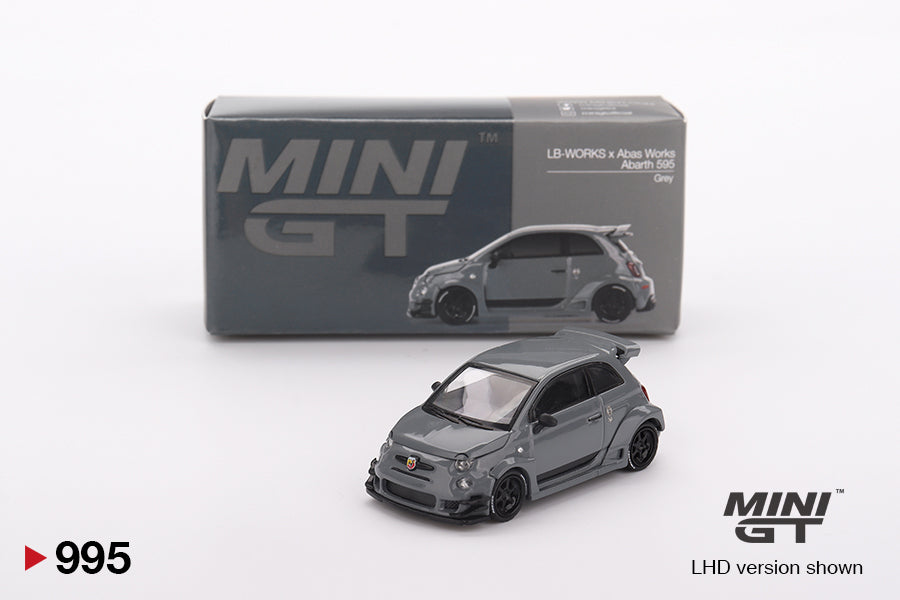 MINI GT #995 1/64 Abarth 595 LB-WORKS x Abas Works Grey (RHD)