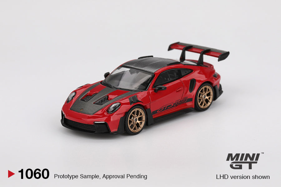 MINI GT #1060 1/64 Porsche 911 (992) GT3 RS Weissach Package Guards Red (RHD)