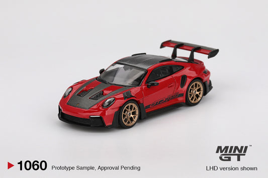 MINI GT #1060 1/64 Porsche 911 (992) GT3 RS Weissach Package Guards Red (RHD)