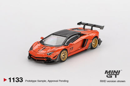 MINI GT #1135 1/64 LB★WORKS Lamborghini Aventador Limited Edition Orange MDX 2025 (RHD)