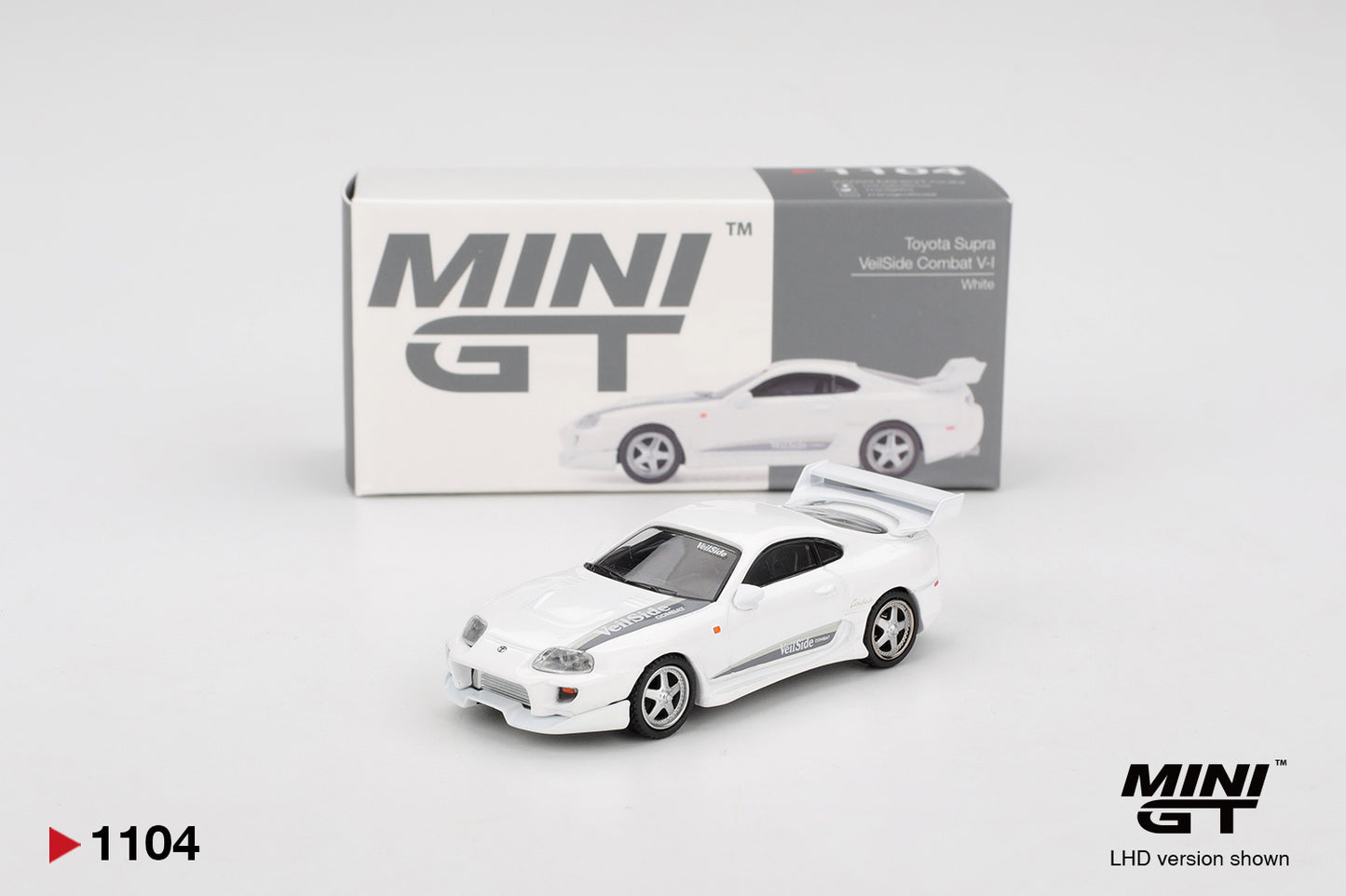 MINI GT #1104 1/64 Toyota Supra VeilSide Combat V-I White (RHD)