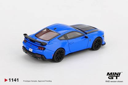 MINI GT #1141 1/64 Ford Mustang Dark Horse 2024 Grabber Blue (RHD)