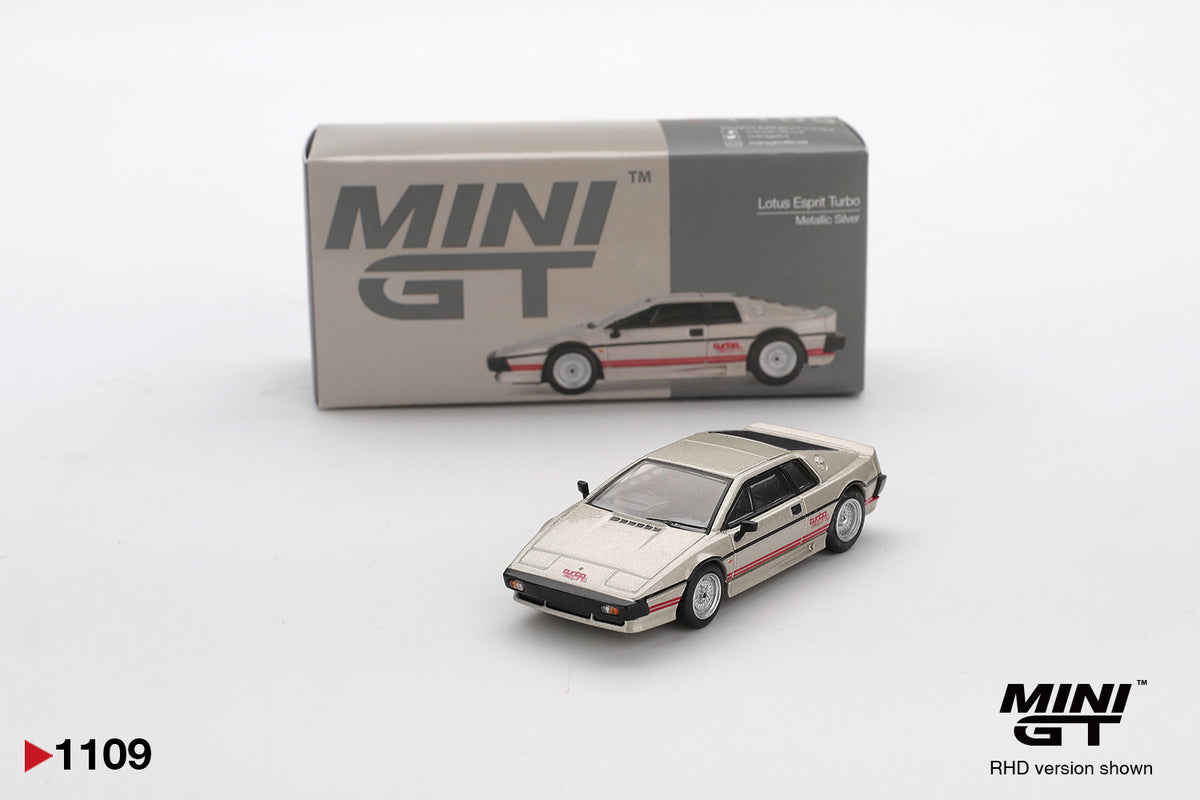 MINI GT #1109 1/64 Lotus Esprit Turbo Metallic Silver (RHD)