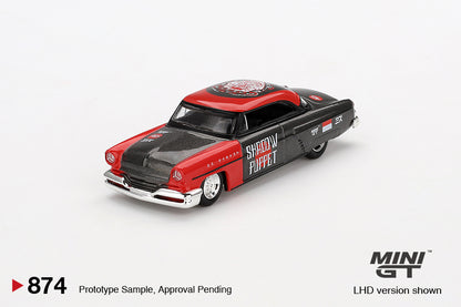 MINI GT #874 1/64 Lincoln Capri Hot Rod 1954 "Shadow Puppet" MINI GT x MIZU Diecast 2024