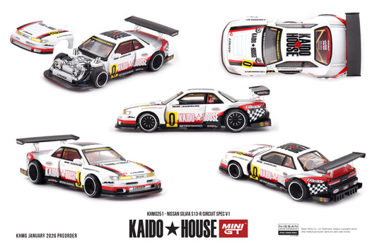 * PRE ORDER * [ Kaido House x MINI GT ] 1/64 Nissan Silvia S13-R Circuit Spec V1 KHMG251