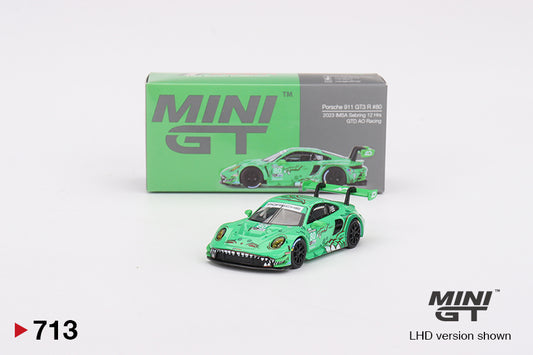 MINI GT #713 1/64 Porsche 911 GT3 R #80 GTD AO Racing 2023 IMSA Sebring 12 Hrs