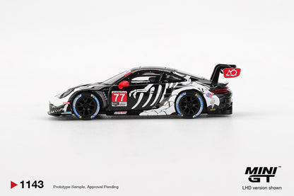 MINI GT #1143 1/64 Porsche 911 GT3 R #77 AO Racing 2025 IMSA Petit Le Mans