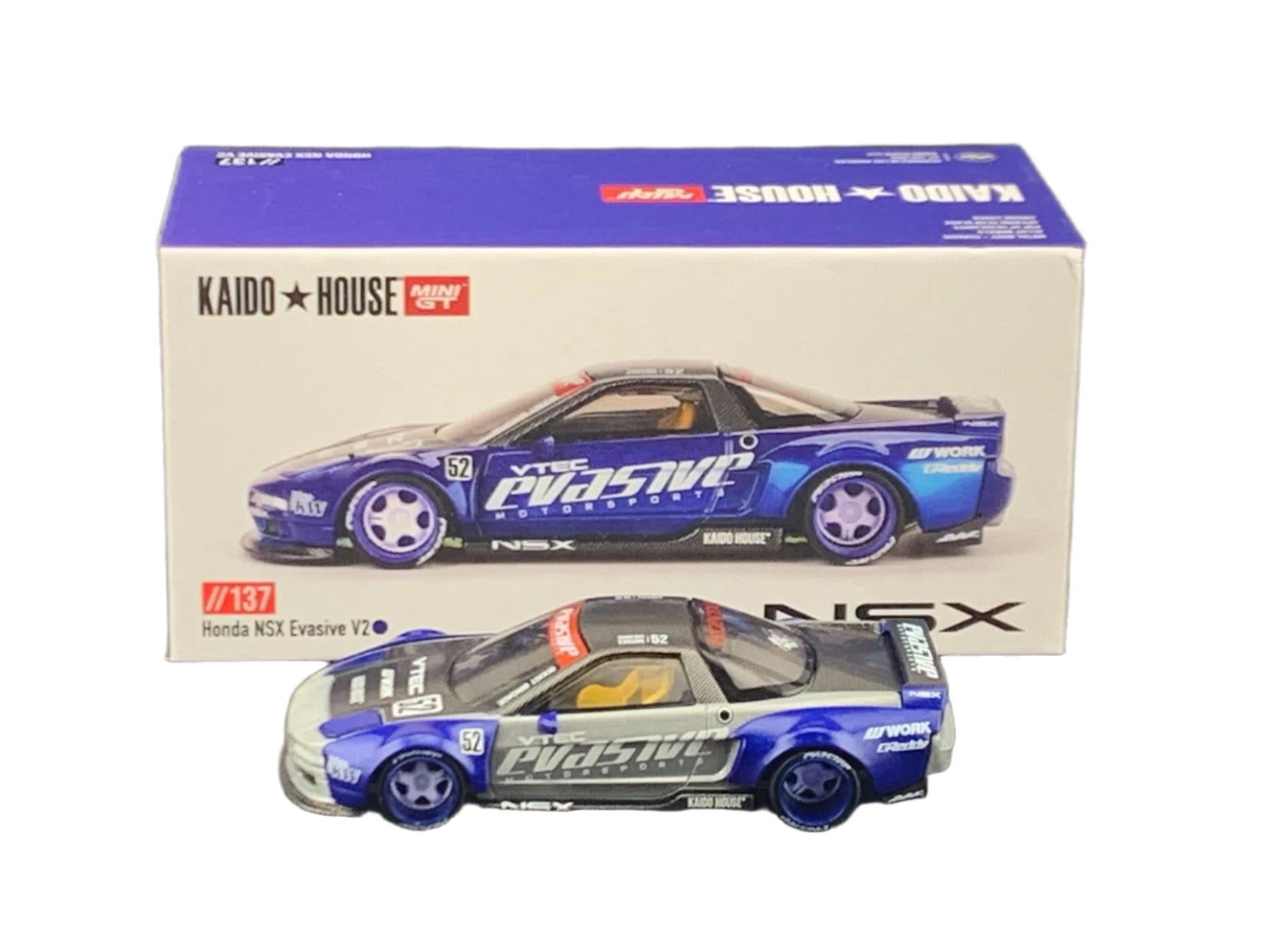 Kaido House x MINI GT ] 1/64 Honda NSX Evasive V2 Blue KHMG137