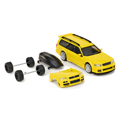 Hot Wheels Elite 64 Mod Shop Nissan Stagea Yellow