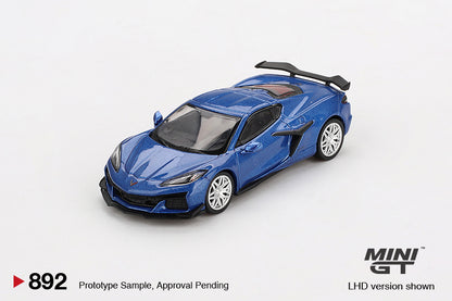 MINI GT #892 1/64 Chevrolet Corvette Z06 2023 Elkhart Lake Blue Metallic (RHD)