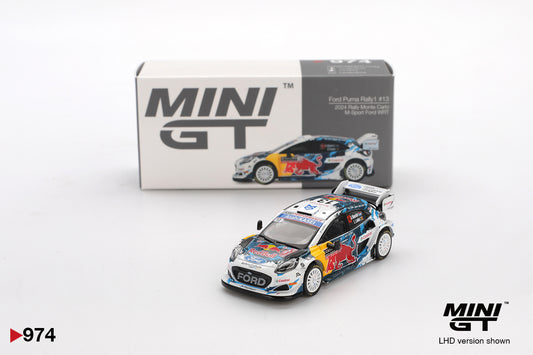 MINI GT #974 1/64 Ford Puma Rally1 #13 M-Sport Ford WRT 2024 Rally Monte Carlo (LHD)