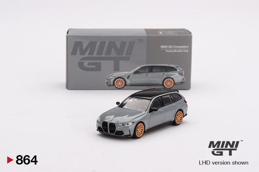 MINI GT #864 1/64 BMW M3 Competition Touring Brooklyn Grey (RHD)