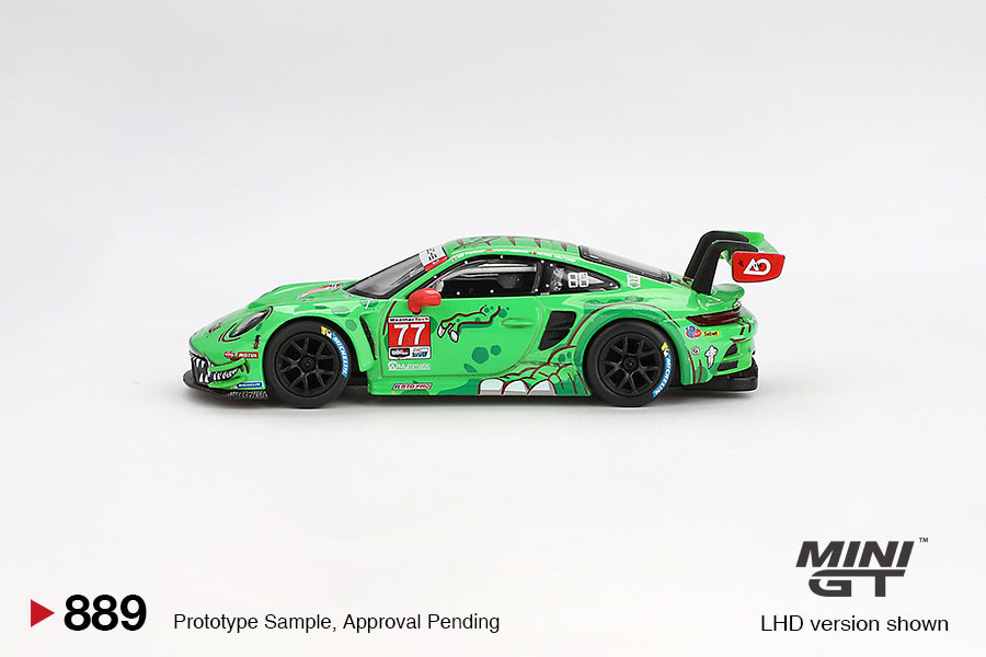 MINI GT #889 1/64 Porsche 911 GT3 R #77 AO Racing 2024 IMSA Daytona 24 Hrs GTD Pro 2nd Place (LHD)