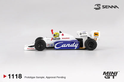 MINI GT #1118 1/64 Toleman TG184 #19 Ayrton Senna 1984 Monaco Grand Prix 2nd Place
