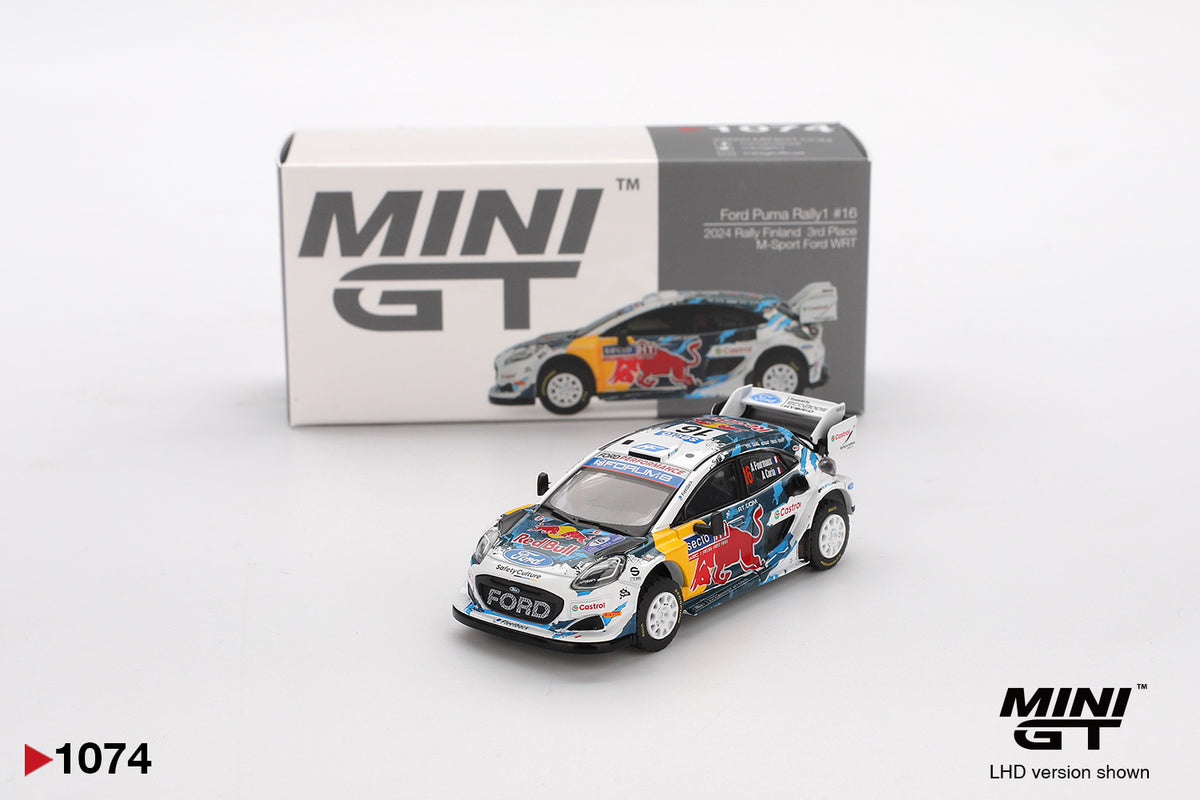 MINI GT #1122 1/64 Ford Puma Rally1 #16 M-Sport Ford WRT 2024 Rally Finland 3rd Place (LHD)