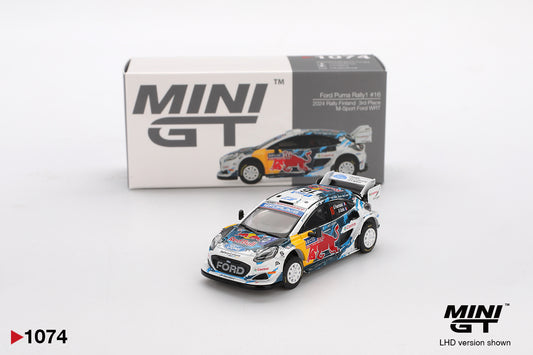 MINI GT #1122 1/64 Ford Puma Rally1 #16 M-Sport Ford WRT 2024 Rally Finland 3rd Place (LHD)