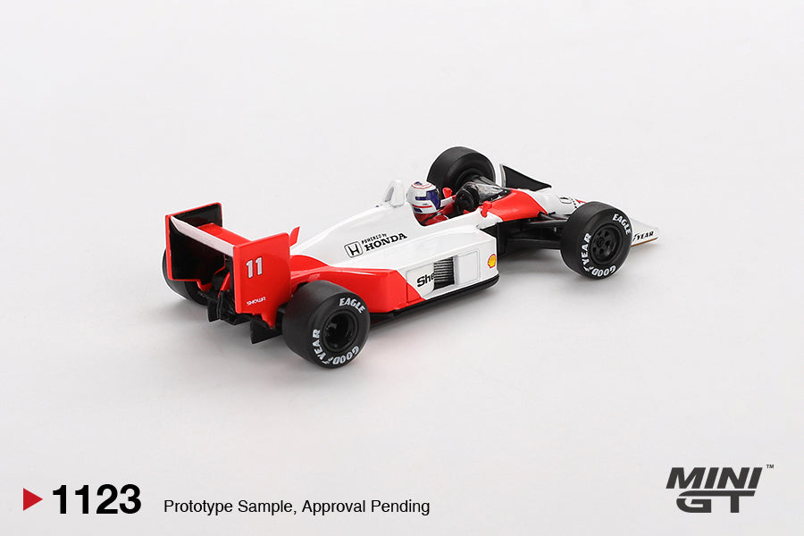 MINI GT #1123 1/64 McLaren MP4/4 #11 Alain Prost 1988 Japanese Grand Prix 2nd Place