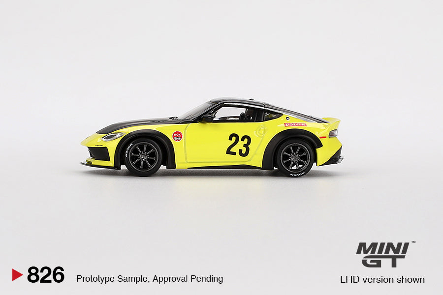 MINI GT #826 1/64 Nissan Z LB★NATION WORKS Ikazuchi Yellow (RHD)