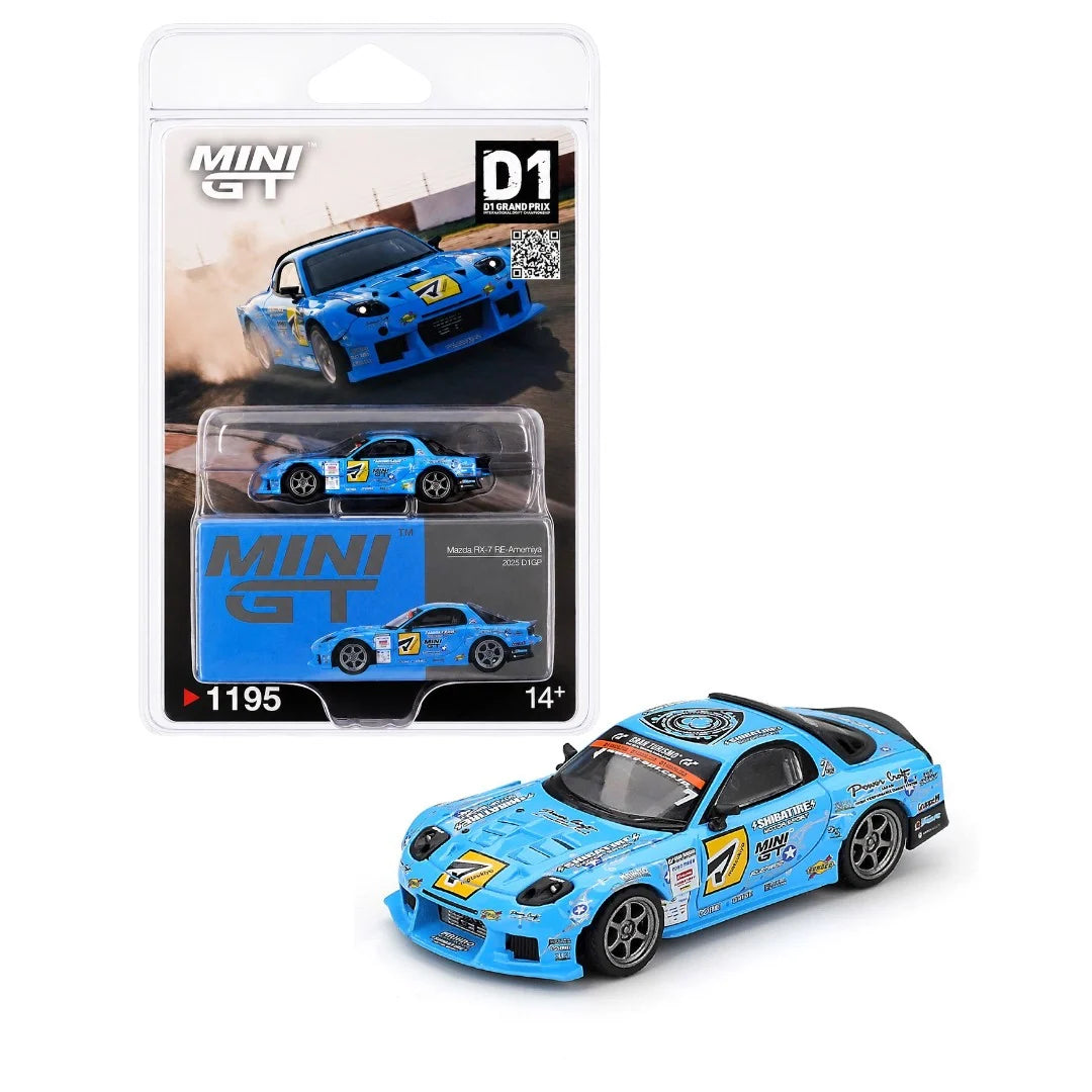 MINI GT #1195 1/64 Mazda RX-7 RE-Amemiya 2025 D1GP (RHD) * BLISTER PACK *
