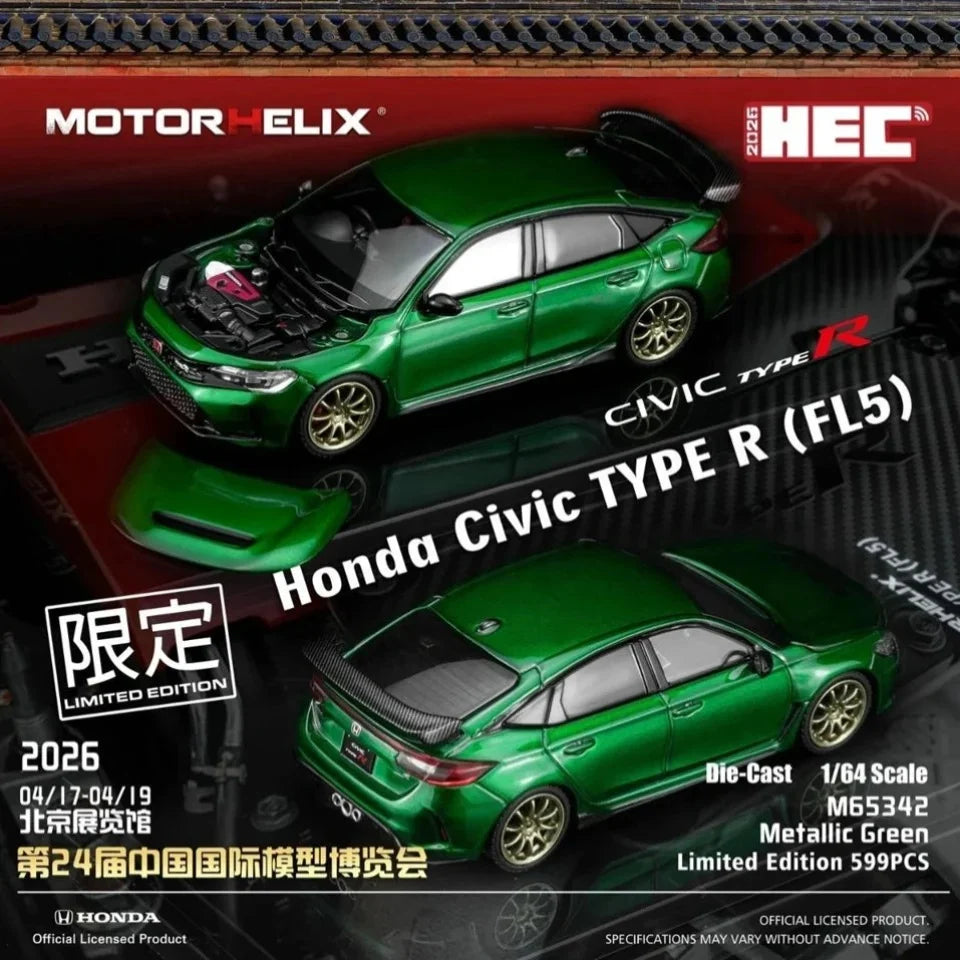 MOTORHELIX 1/64 Honda Civic Type R (FL5) Metallic Green HEC 2026 M65342