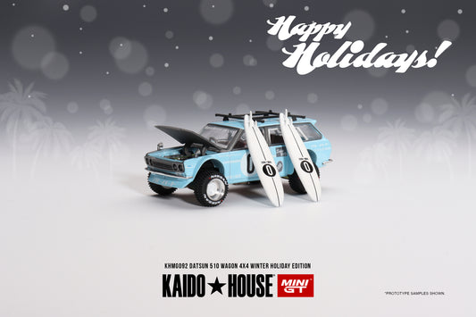 [ Kaido House x MINI GT ] Datsun KAIDO 510 Wagon Kaido GT Surf Safari RS Winter Spec KHMG092