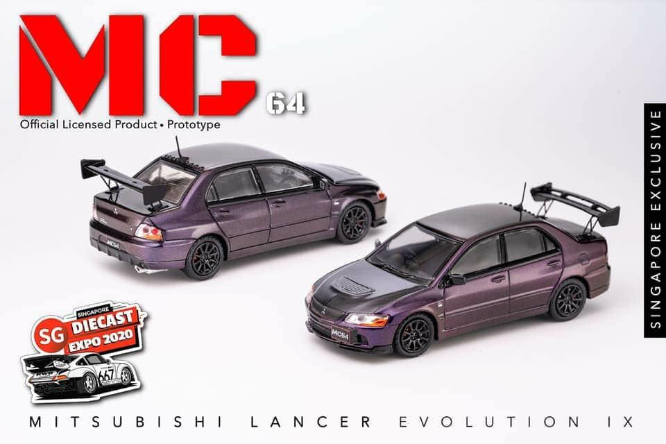 MC64 2005 Mitsubishi Lancer Evolution IX - CHAMELEON PURPLE ( SINGAPORE DIECAST EXPO 2020 )