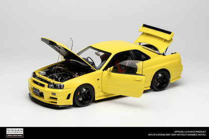 MotorHelix 1/18 Nissan Skyline GT-R (R34) Customized Version Yellow M83412