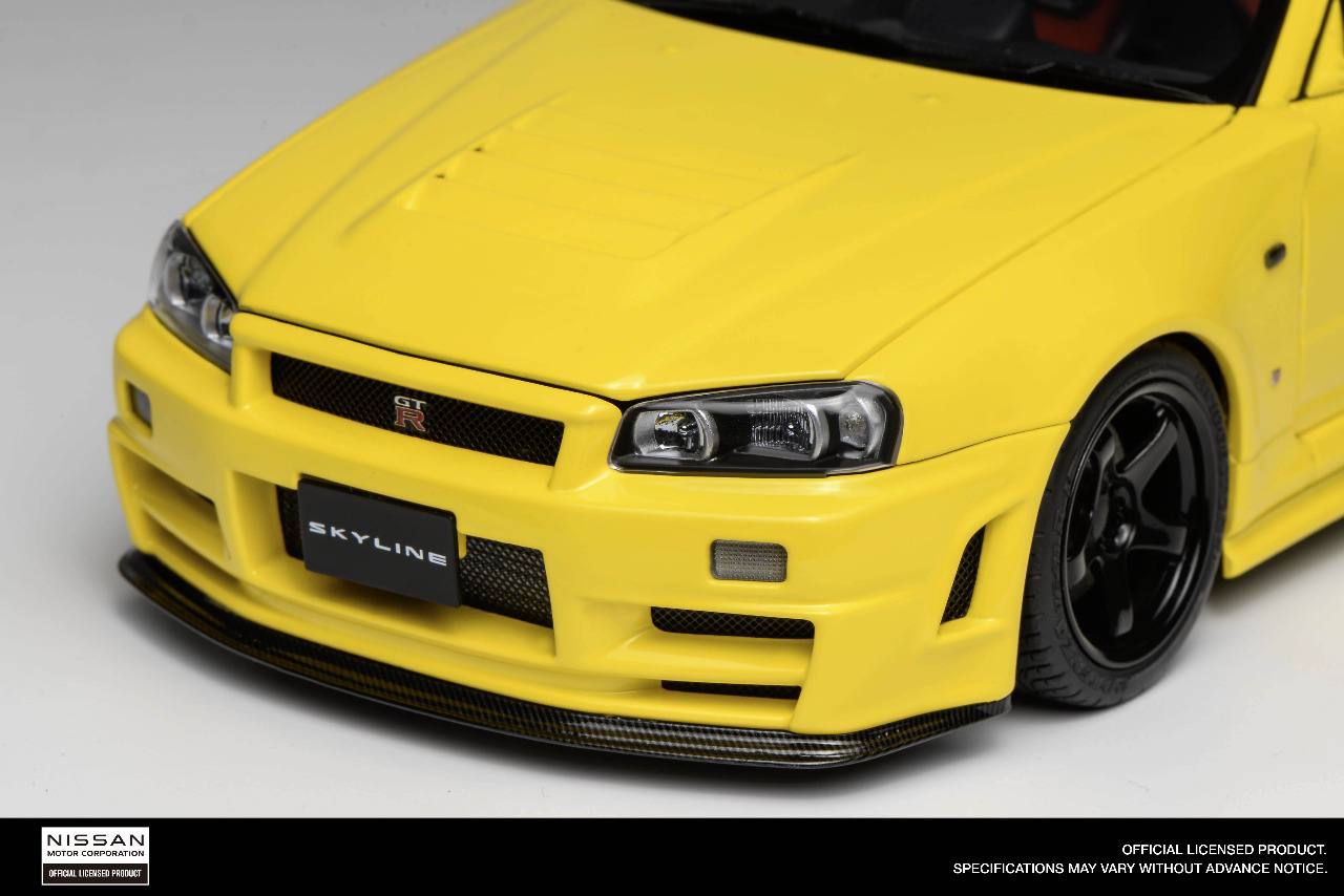 MotorHelix 1/18 Nissan Skyline GT-R (R34) Customized Version Yellow M83412
