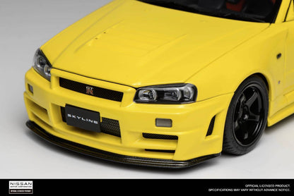 MotorHelix 1/18 Nissan Skyline GT-R (R34) Customized Version Yellow M83412