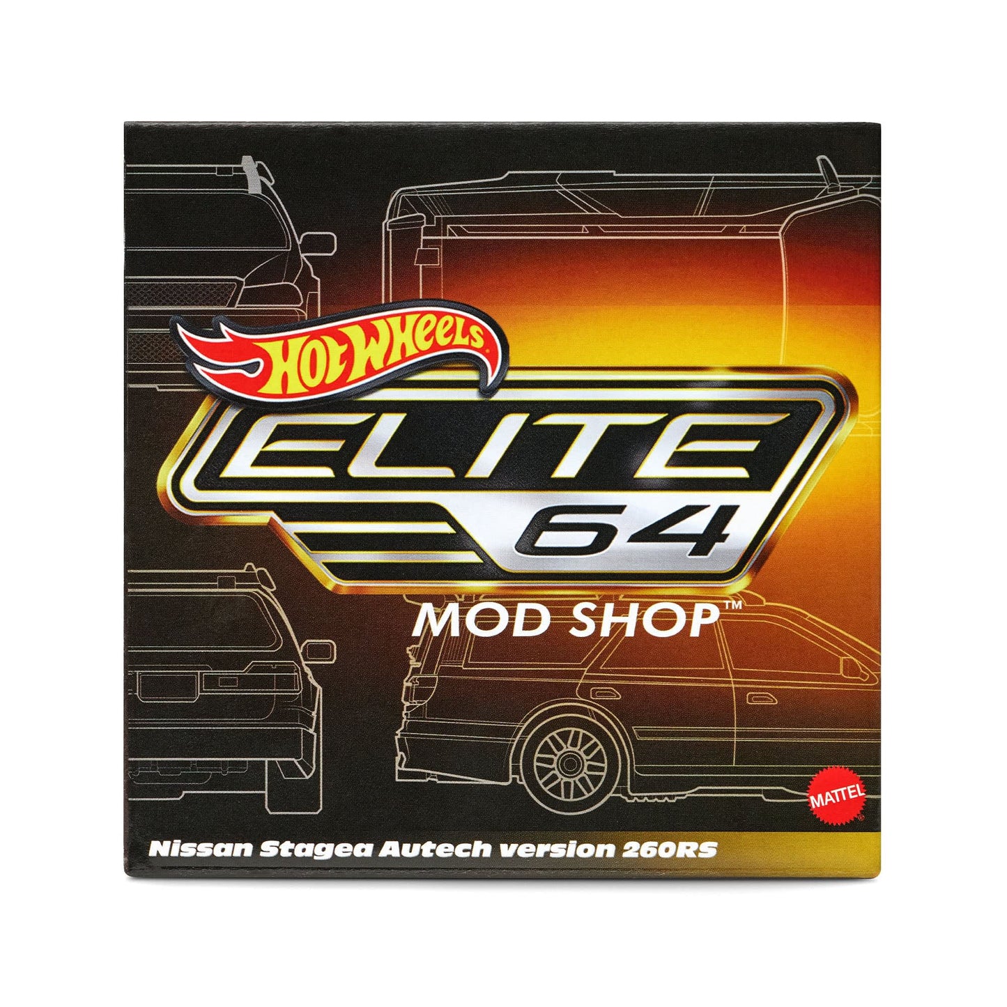 Hot Wheels Elite 64 Mod Shop Nissan Stagea Yellow