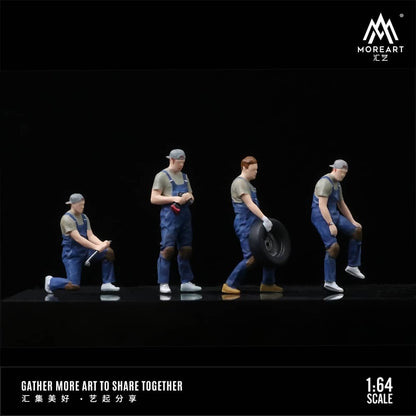 MoreArt 1/64 CAR REPAIR GUY FOUR PERSON DOLL SET