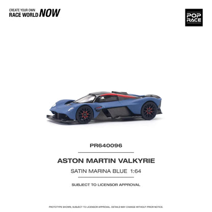 * PRE ORDER * POP RACE 1/64 ASTON MARTIN VALKYRIE SATIN MARINA BLUE PR640096