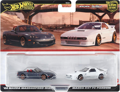 Hot Wheels HRR75 Premium 2-Pack Mazda RX7 FC Pandem / '04 Mazda Mazdasspeed Miata