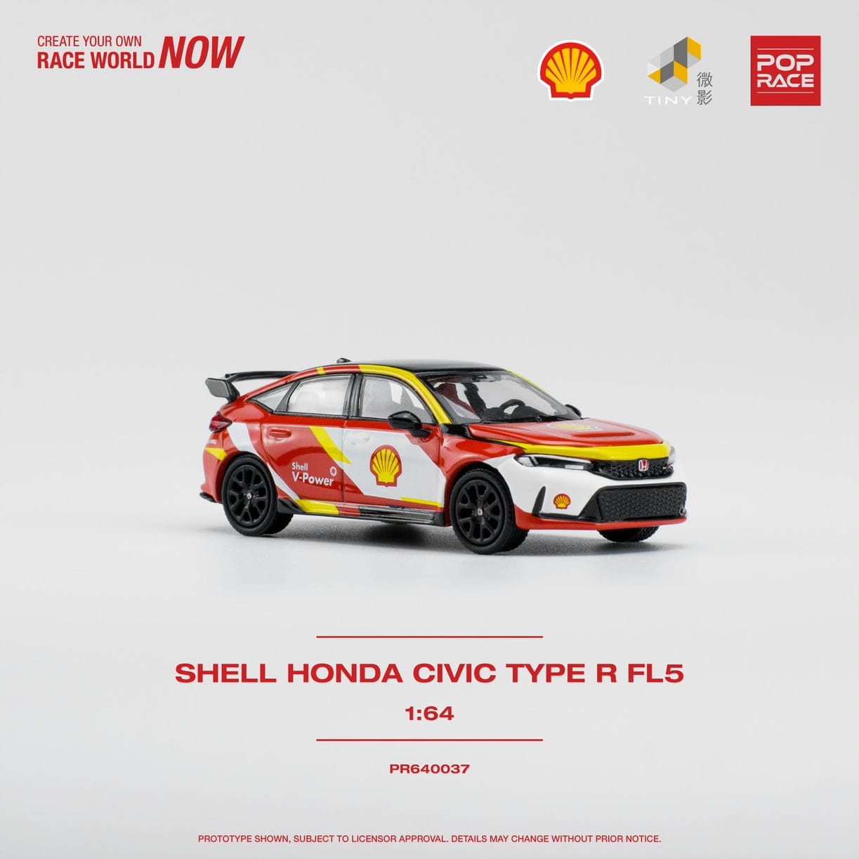 POPRACE 1/64 SHELL HONDA CIVIC TYPE R PR640037