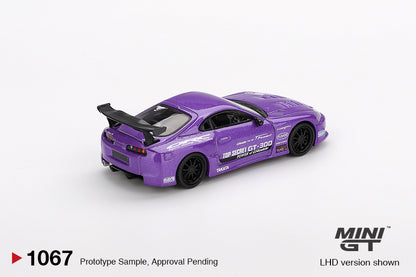 Mini GT #1067 1/64 Toyota Supra (A80) Top Secret GT-300 Top Secret Purple (RHD) - BLISTER PACK