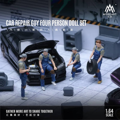 MoreArt 1/64 CAR REPAIR GUY FOUR PERSON DOLL SET