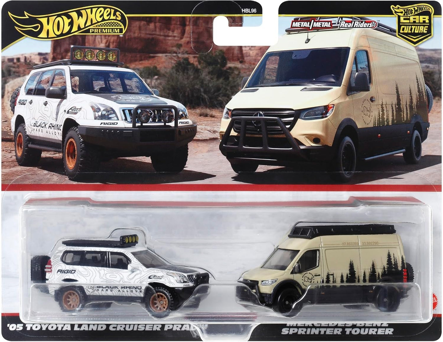 Hot Wheels HRR76 Premium 2-Pack Mercedes-Benz Sprinter Tourer / '05 Toyota Land Cruiser Prado