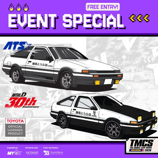 ATS 1/64 TOYOTA SPRINTER TRUENO AE86 INITIAL D SET OF 2 CARS | TMCS 2026 EXCLUSIVE