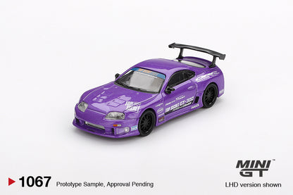 Mini GT #1067 1/64 Toyota Supra (A80) Top Secret GT-300 Top Secret Purple (RHD)