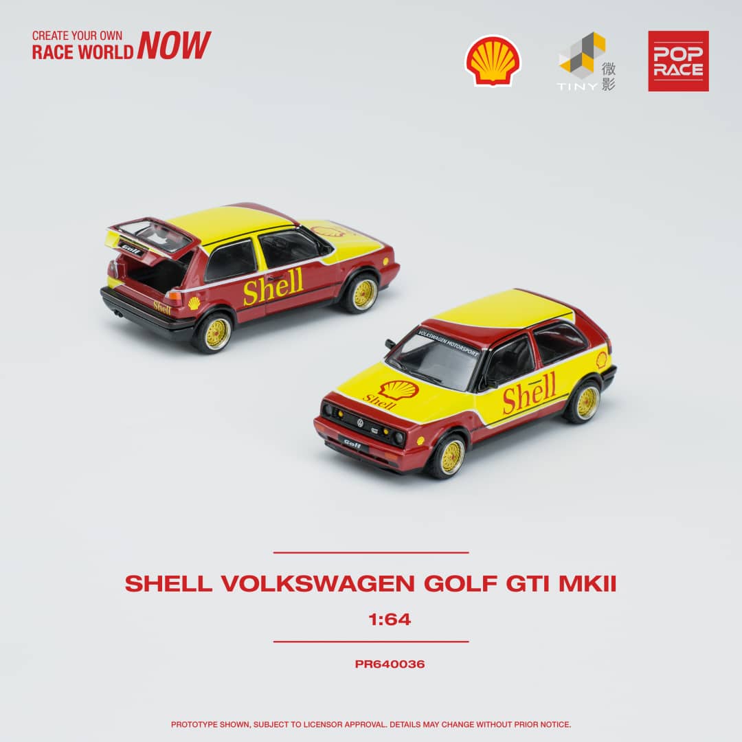 POPRACE 1/64 Volkswagen Golf GTI MKII Shell PPR640036