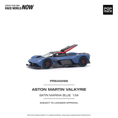 * PRE ORDER * POP RACE 1/64 ASTON MARTIN VALKYRIE SATIN MARINA BLUE PR640096