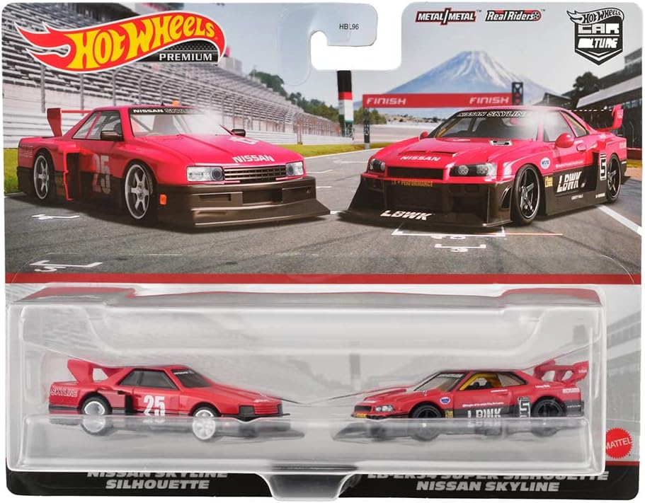 Hot Wheels HKF49 Premium 2-Pack Nissan Skyline Silhouette / LB-ER34 Super Silhouette Nissan Skyline
