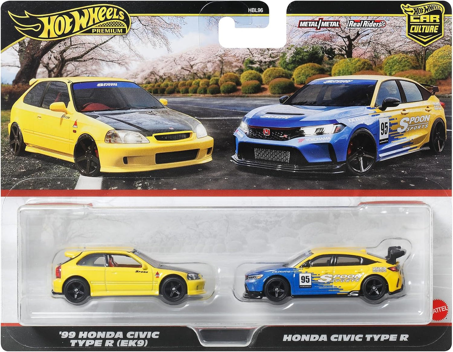 Hot Wheels JBL00 Premium 2-Pack 99 Honda Civic Type R (EK9) / Honda Civic Type R
