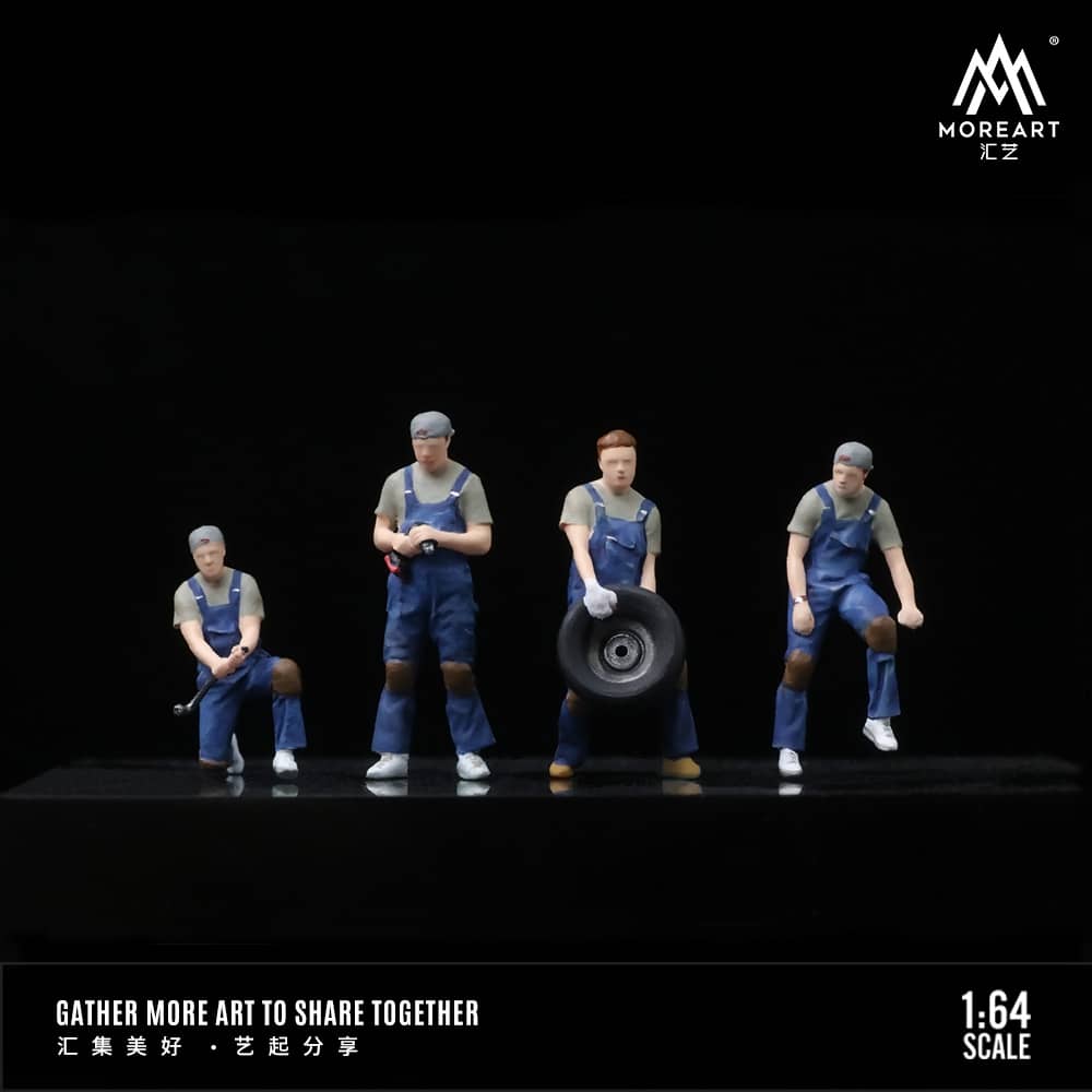 MoreArt 1/64 CAR REPAIR GUY FOUR PERSON DOLL SET