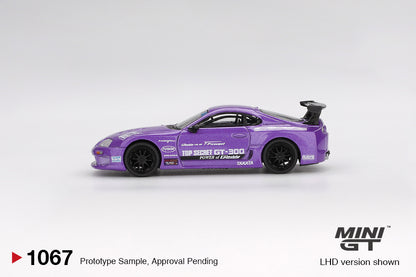 Mini GT #1067 1/64 Toyota Supra (A80) Top Secret GT-300 Top Secret Purple (RHD) - BLISTER PACK
