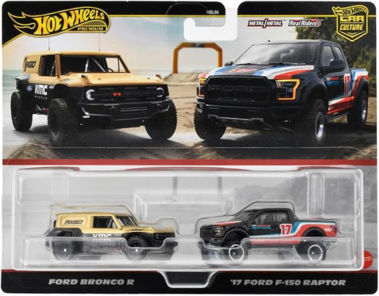 Hot Wheels HRR77 Premium 2 Pack Ford Bronco R / '17 Ford F-150 Raptor