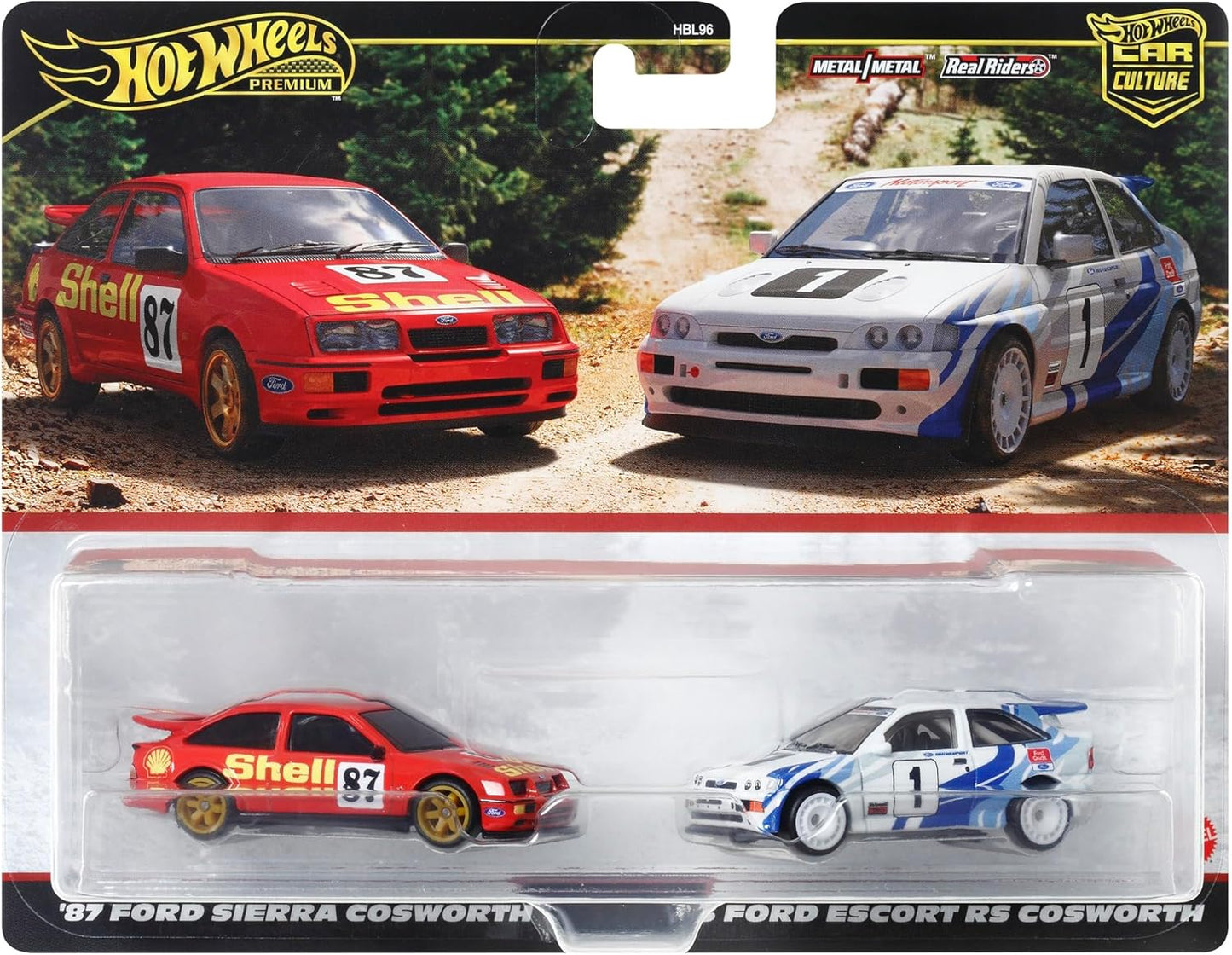 Hot Wheels HRR73 Premium 2-Pack '93 Ford Escort RS Cosworth / '87 Ford Sierra Cosworth
